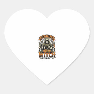 Bicycle Repair Witch Vintage Halloween Bike Mechan Heart Sticker