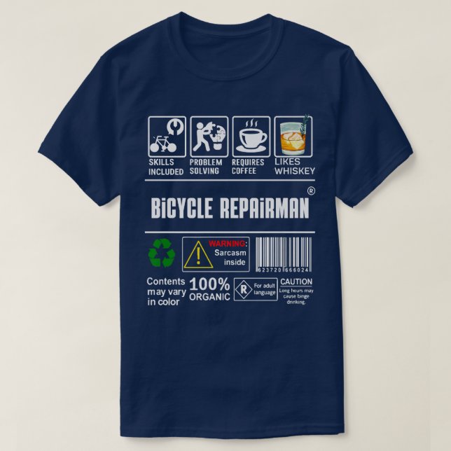 Bicycle Repairman Skills Included Bike Lovers Coff T-Shirt (Design Front)