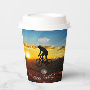 Bicycle Rider Birthday Party Paper Cup HAMbyWG