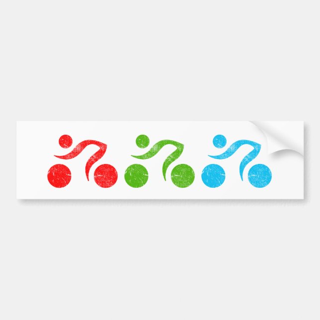 Bicycle riders in action bumper sticker (Front)