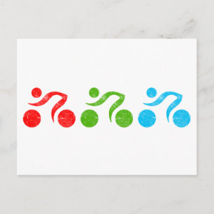 Bicycle riders in action postcard