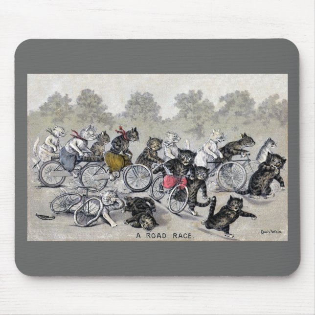 Bicycle Riding Cats Mouse Pad (Front)