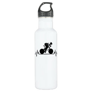 Bicycle Road Bike Heartbeat Design Bicycle Gift 710 Ml Water Bottle