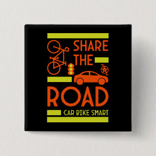 Bicycle Road Safety 15 Cm Square Badge