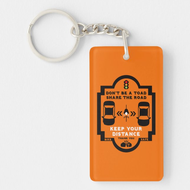 Bicycle Road Safety Awareness Key Ring (Front)