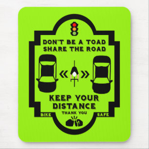 Bicycle Road Safety Awareness Mouse Pad
