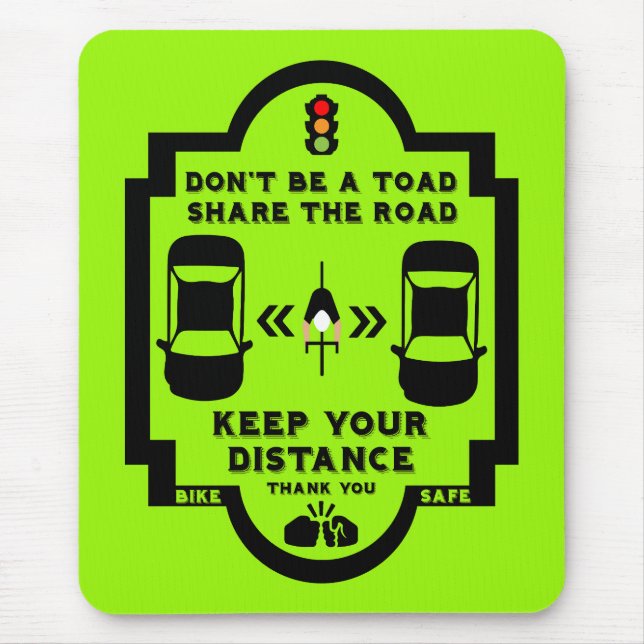 Bicycle Road Safety Awareness Mouse Pad (Front)