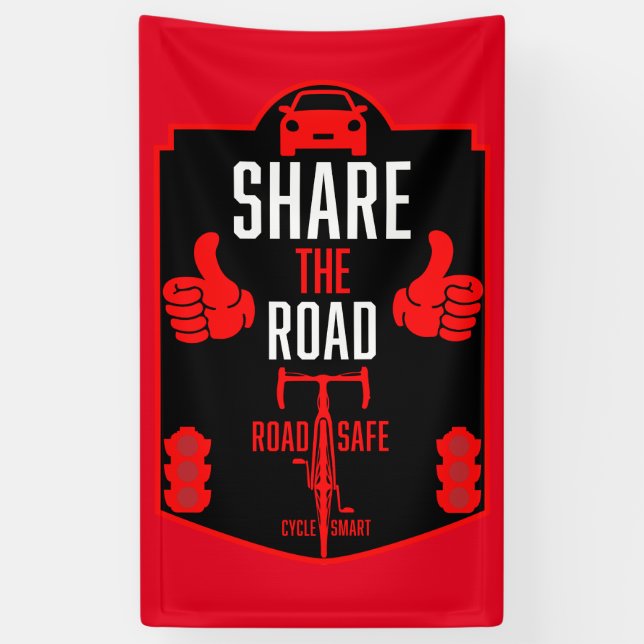 Bicycle Road Safety Banner (Vertical)