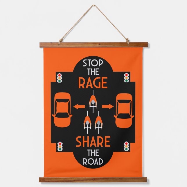 Bicycle Road Safety Hanging Tapestry (Front)