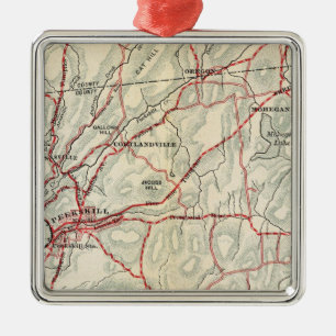 Bicycle Roads in New York and Conneticut 2 Metal Tree Decoration