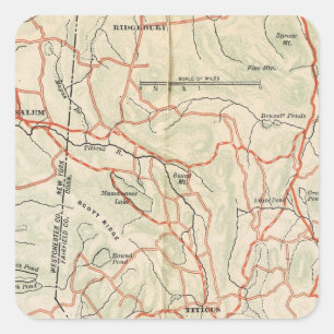Bicycle Roads in New York and Conneticut 7 Square Sticker
