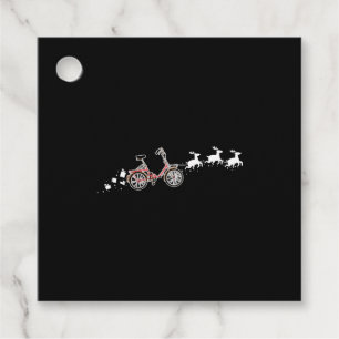 Bicycle Santa Christmas Sleigh - Funny Bicycle Favour Tags