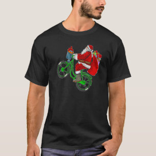 Bicycle Santa Riding Bicycle Cycling Christmas T-Shirt