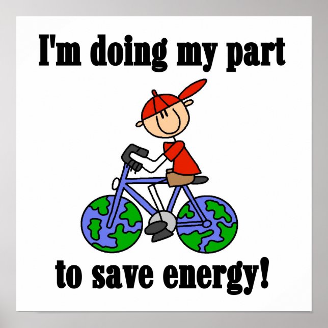 Bicycle Save Energy T-shirts and Gifts Poster (Front)