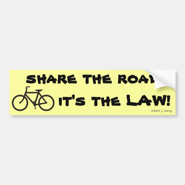 Bicycle, share the road, it's the LAW! Bumper Sticker (Front)