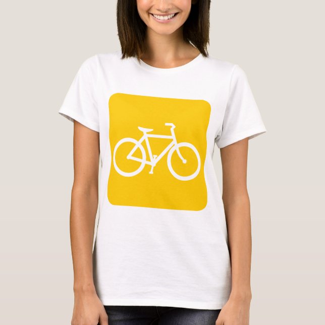 Bicycle Sign - Amber T-Shirt (Front)