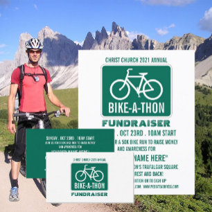 Bicycle Sign, Charity Bike-a-Thon Event Business Card