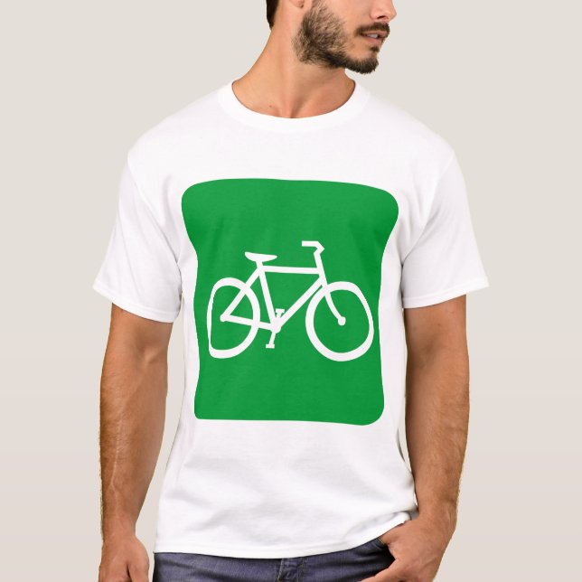 Bicycle Sign - Grass Green T-Shirt (Front)