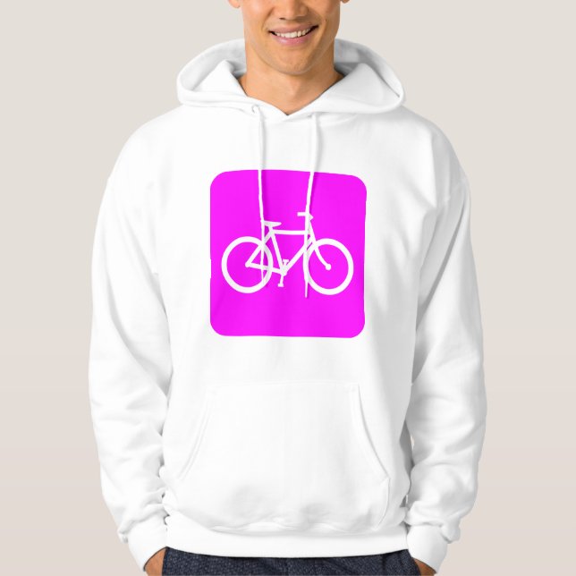 Bicycle Sign - Magenta Hoodie (Front)