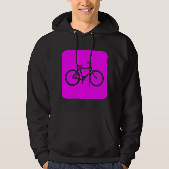 Bicycle Sign - Magenta Hoodie (Front)
