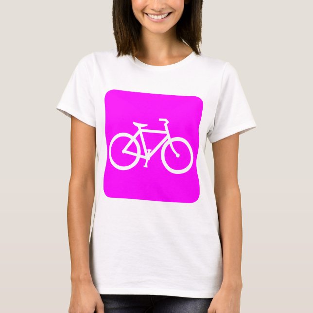 Bicycle Sign - Magenta T-Shirt (Front)