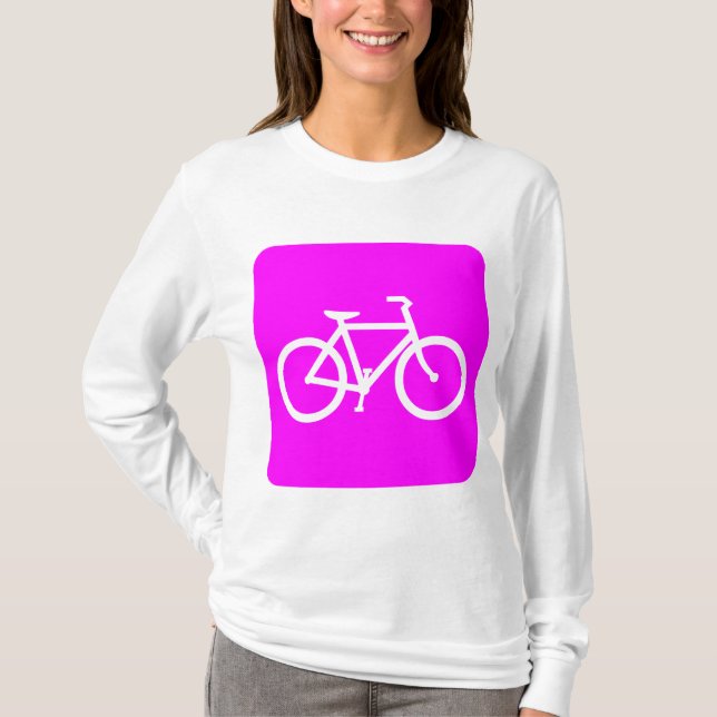 Bicycle Sign - Magenta T-Shirt (Front)