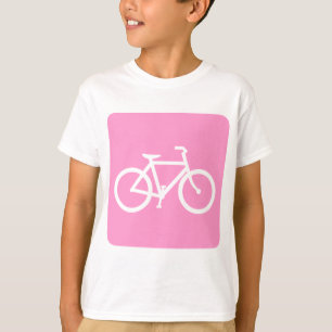 Bicycle Sign - Pink T-Shirt