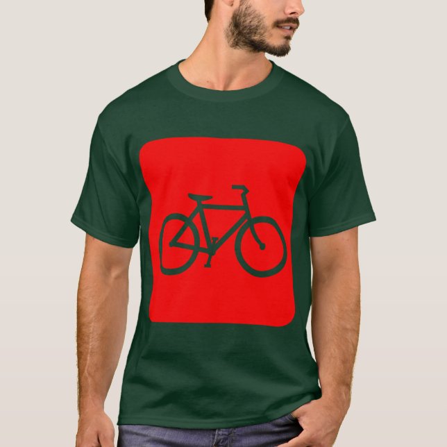 Bicycle Sign - Red T-Shirt (Front)