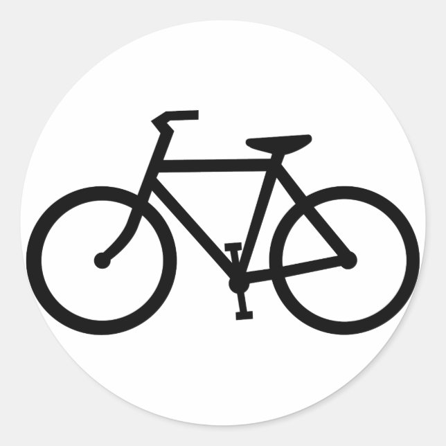 bicycle silhouette classic round sticker (Front)