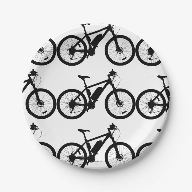 Bicycle Silhouette Paper Plate (Front)