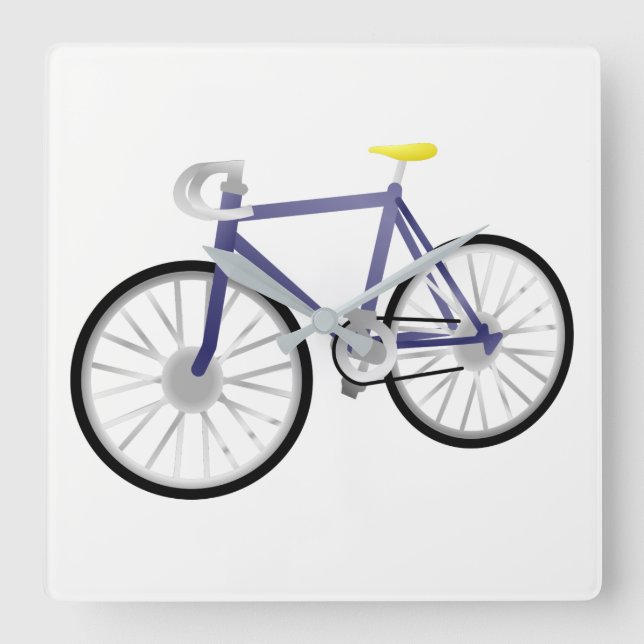 Bicycle Square Wall Clock (Front)
