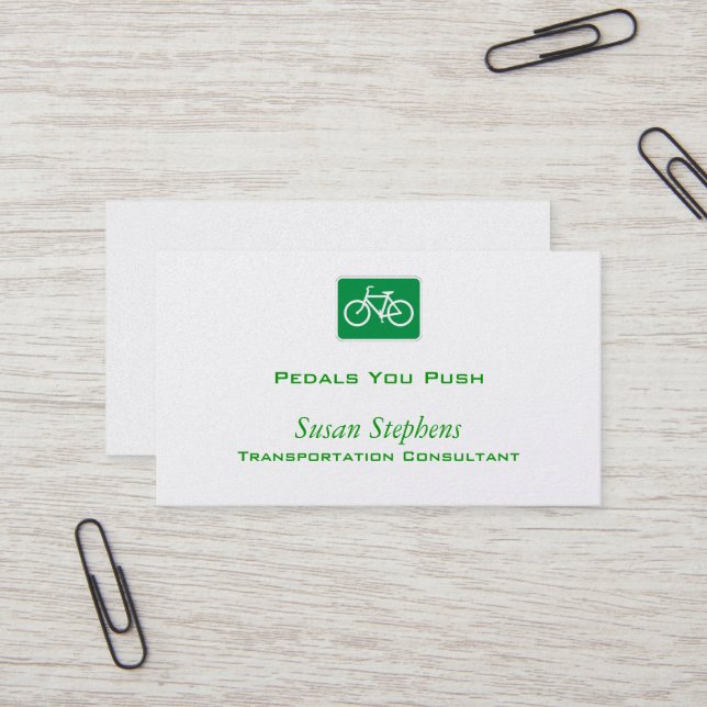 Bicycle Symbol Business Card (Front/Back In Situ)