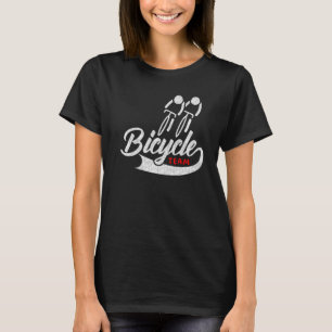 Bicycle Team Two Cyclists Graphic  Trendy T-Shirt