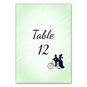 Bicycle Theme Wedding Invitation Mint Table Number