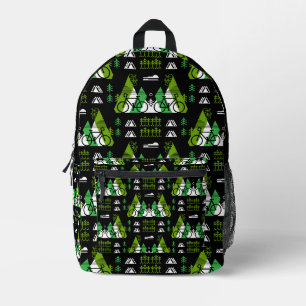 Bicycle-Themed Present Print Printed Backpack