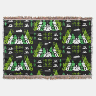 Bicycle-Themed Present Print Throw Blanket