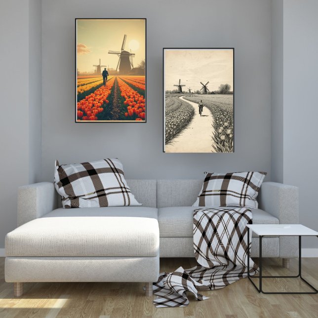 Bicycle through Tulip Fields – Dutch Countryside  Poster (Creator Uploaded)