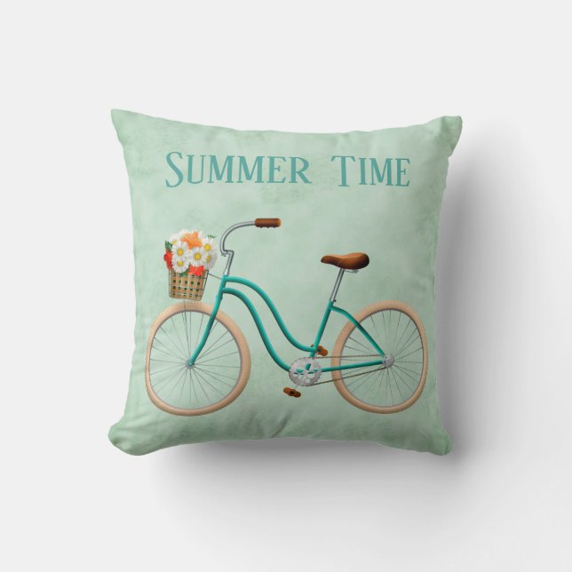 Bicycle Throw Pillow (Front)
