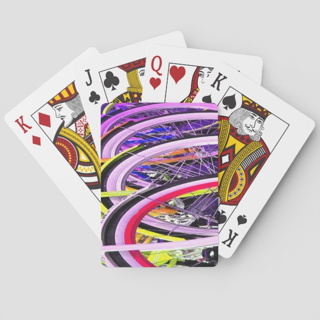 Bicycle Tires Playing Cards Colourful (Back)
