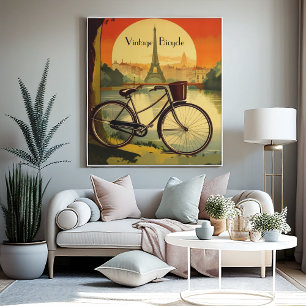 Bicycle Travel Poster, Paris customisable Poster