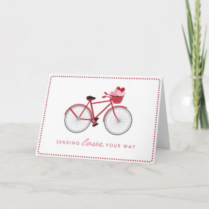 Bicycle Valentine's Day Card with Hearts