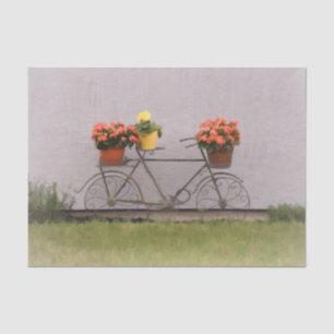 Bicycle Vintage Antique Orange Floral Victorian Tissue Paper