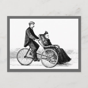 Bicycle Wheelchair - Vintage Victorian Bicycles Postcard