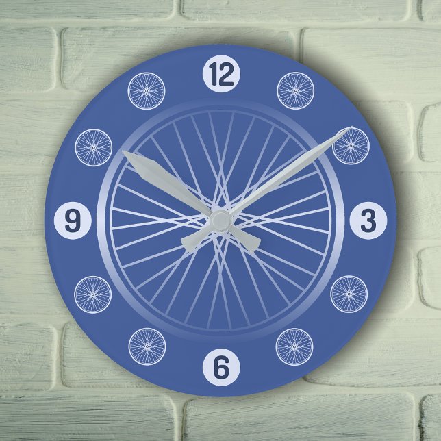 Bicycle wheels blue round clock (Creator Uploaded)