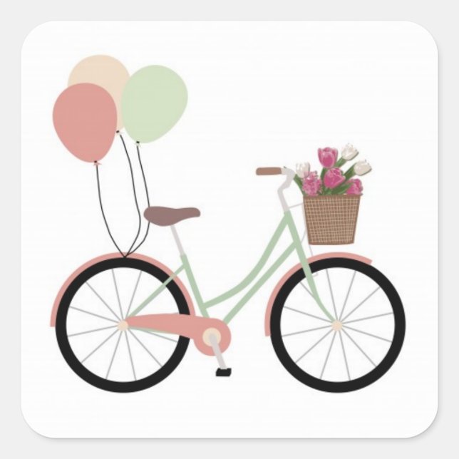 *BICYCLE WITH BALLOONS* STICKER (Front)