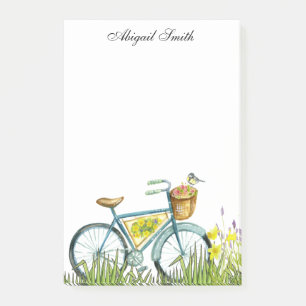 Bicycle With Basket Of Flowers Post-It Notes