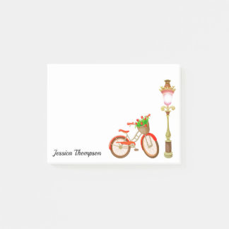 Bicycle With Basket Of Flowers Post-It Notes