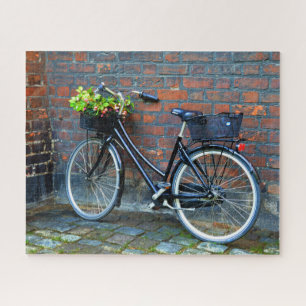 Bicycle With Flower Basket, Copenhagen, Denmark Jigsaw Puzzle