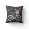 Bicycle With Flower Basket Custom Throw Pillow