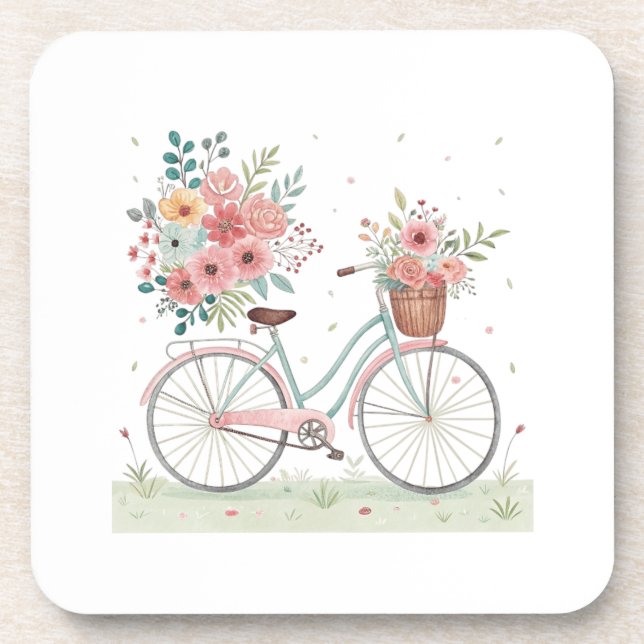 Bicycle With Flowers Coaster (Front)